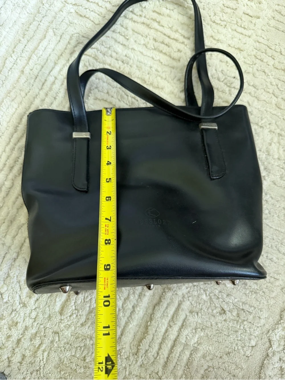 Kesslord Paris Black Leather Tote Bag
